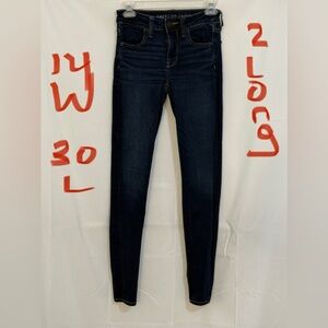 American Eagle Outfitters Women's Deep Blue Skinny Jeans